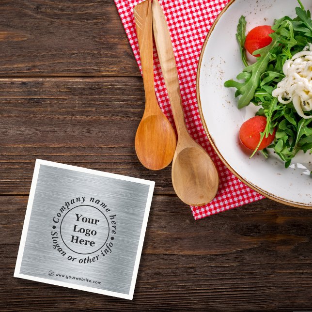 Elegant metallisk silver pappersservett (Skapare uppladdad)