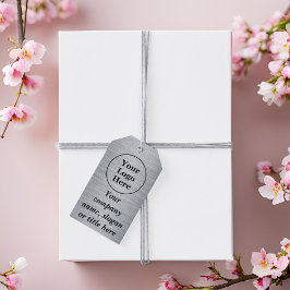 Elegant metallisk silver presentetikett