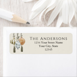 Elegant Metalliska prydnadsföremål Juldagen Helgda Returadress Etikett