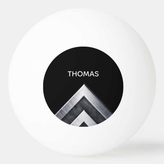 Elegant metallmönster med monogram pingisboll (Framsidan)