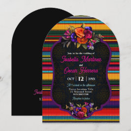 Elegant Mexikanska blommor arch bröllop Inbjudningar