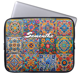 Elegant Mexikanska golska rutor med röd gult Laptop Fodral