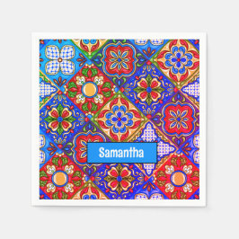 Elegant Mexikanska golvplattor (blåblå lila) Pappersservett