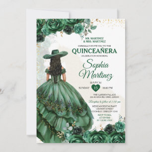 Elegant Mexikanska prinsessan Emerald Grönt Quince Inbjudningar