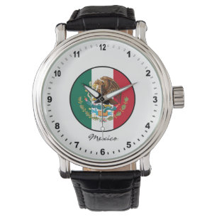 Elegant Mexiko Watch & Mexikanska Flagga Armbandsur