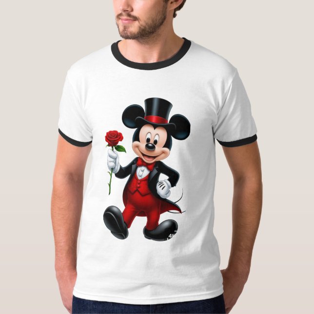 Elegant Mickey Mouse Kvällsros T-Shirt (Framsida)