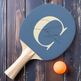 Elegant Mid-Century Modern Monogram Capri Blå Pingisracket
