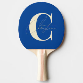Elegant Mid-Century Modern Monogram Royal Pingisracket