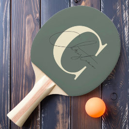 Elegant Mid-Century Modern Monogram Varm Grå Pingisracket