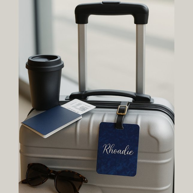 Elegant Midnight Blue Bagagebricka (Skapare uppladdad)