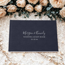 Elegant Midnight Blue Faux Leather Bröllop