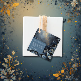 Elegant Midnight Blue och Guld Forest Bröllop Gåvor Etiketter