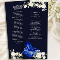 Elegant Midnight Blue Quinceanera Tiara och Ro
