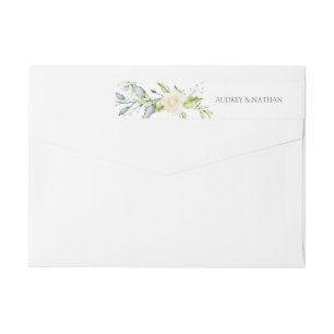 Elegant Midsommar Akvarell Blommig Returadress Etikettband