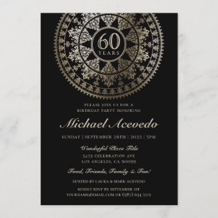 Elegant Milestone Birthday Inbjudningar Guld Foil