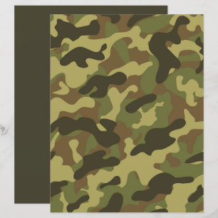Elegant militärgrön kamouflage scrapbookpapper