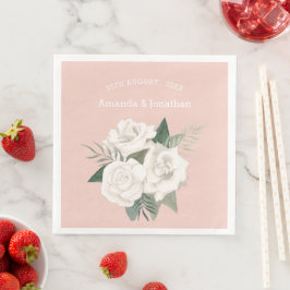 Elegant Miljoner Rosor och Vit ros Bröllop Pappersservett