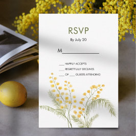 Elegant Mimosa gult bröllop OSA Card