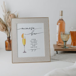 Elegant Mimosa Pub Party Sign Poster