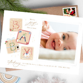 Elegant Min första God jul-foto Baby födelsedag Julkort