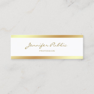 Elegant Mini Calligraphy-skript Guld Clean Design Visitkort