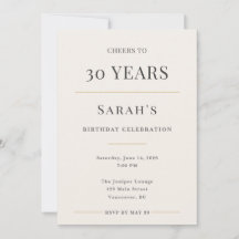 Elegant Minimal 30-årsfirande