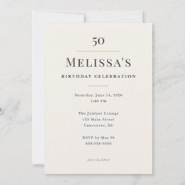 Elegant Minimal 50-årsfirande Inbjudningar