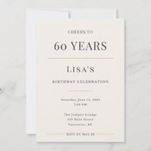 Elegant Minimal 60-årsfirande