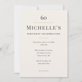 Elegant Minimal 60-årsfirande Inbjudningar