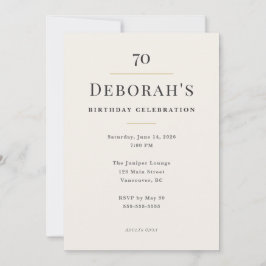 Elegant Minimal 70-årsfirande Inbjudningar