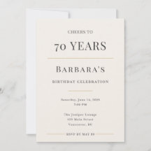 Elegant Minimal 70-årsfirande