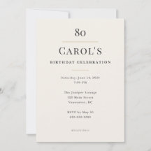 Elegant Minimal 80-årsfirande