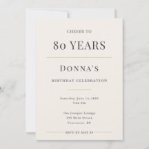Elegant Minimal 80-årsfirande