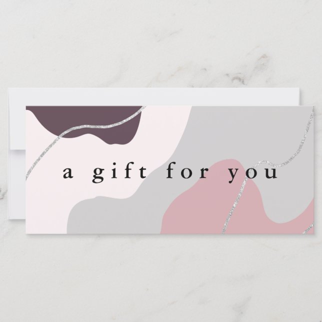 Elegant minimal abstrakt silver glitter (Framsida)