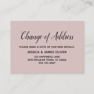 Elegant, minimal ändring av Adress Dusty Ro Card Tilläggskort