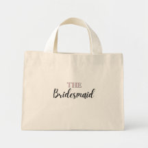 Elegant Minimal Art Mini Tote Bag för Bridesmaids