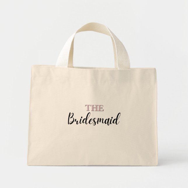 Elegant Minimal Art Mini Tote Bag för Bridesmaids Tygkasse (Framsidan)