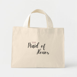 Elegant Minimal Art Mini Tote Bag - Maid of honor Tygkasse