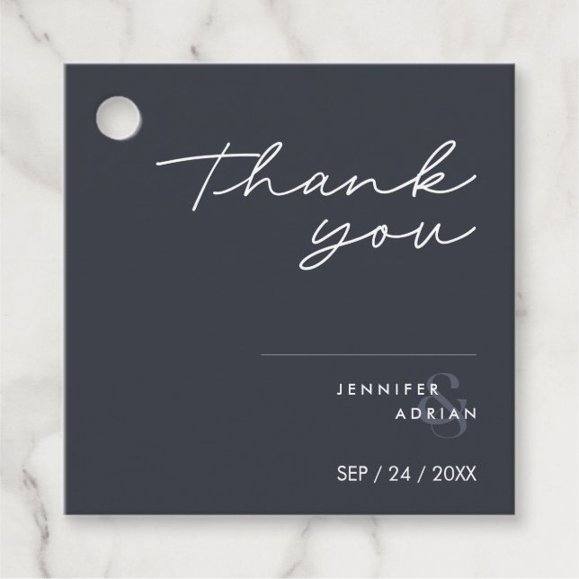 Elegant Minimal bläckfisk Bläck Modern Bröllop Gåvor Etiketter (Framsida)