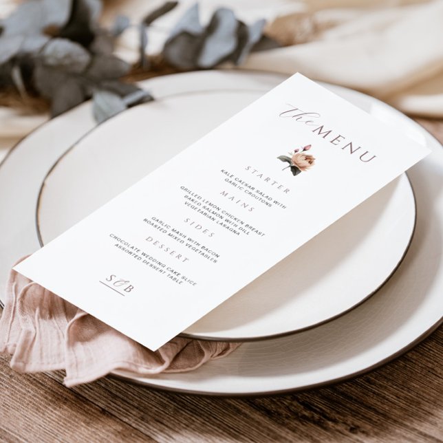 Elegant Minimal Blommigt Ro Menyn Meny (Skapare uppladdad)