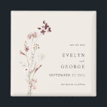 Elegant Minimal Boho Blommigt Bröllop spara datum Magnet<br><div class="desc">Elegant Minimalist Boho Blommigt Bröllop spara datum Magnet</div>