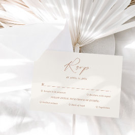 Elegant Minimal Boho med måltider OSA Kort