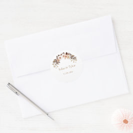 Elegant Minimal Bröllollsmärke Runt Klistermärke