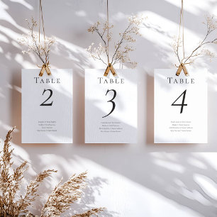 Elegant Minimal Bröllop Guest Namn Bordsnummer