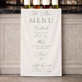 Elegant Minimal Bröllops Bar Meny Skylt
