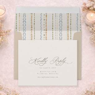 Elegant Minimal Bröllops-Svarskort Webbplats OSA Kort