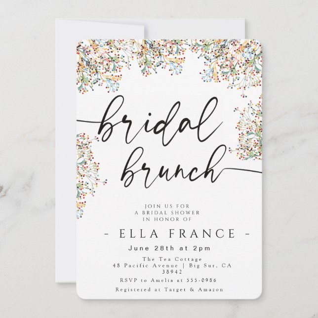 Elegant Minimal Bröllopsbrunch-inbjudan Inbjudningar (Framsida)