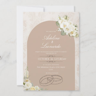 Elegant Minimal Bröllopsinbjudan – Mjukt Neutralt Inbjudningar