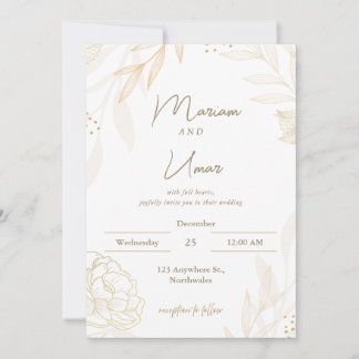 Elegant Minimal Bröllopsinbjudan – Redigerbar Mall