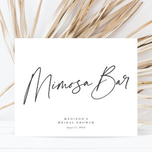 Elegant Minimal Bröllpsdusch Mimosa Bar Skylt